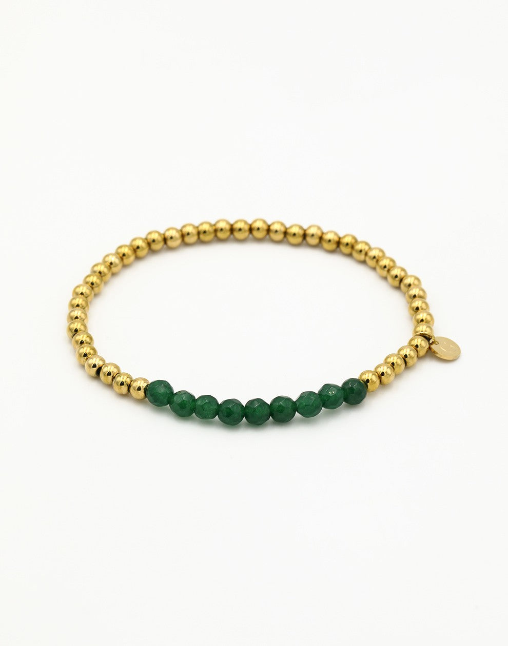 kralenarmbandje groen goudkleurig