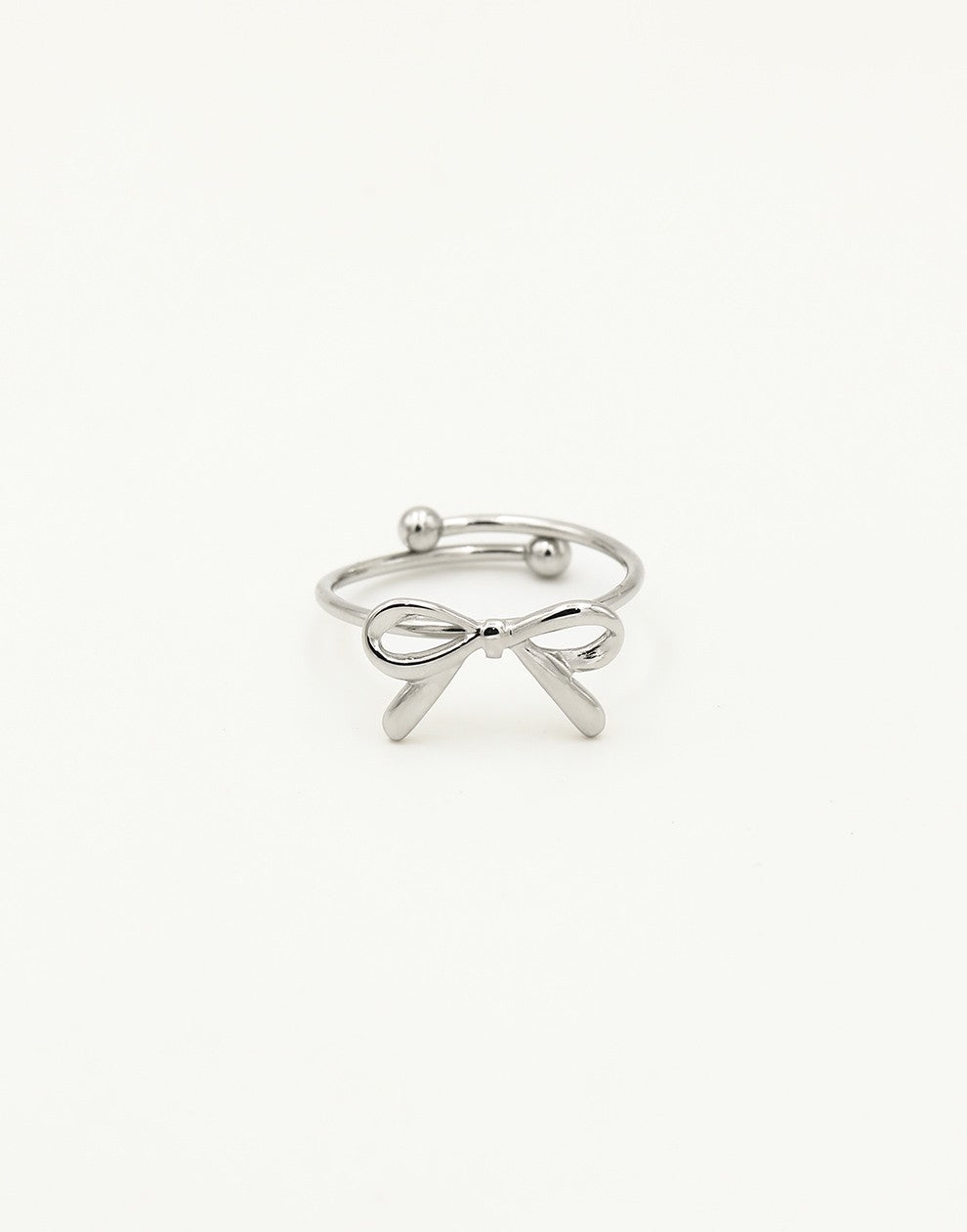 Ring strikje zilverkleurig