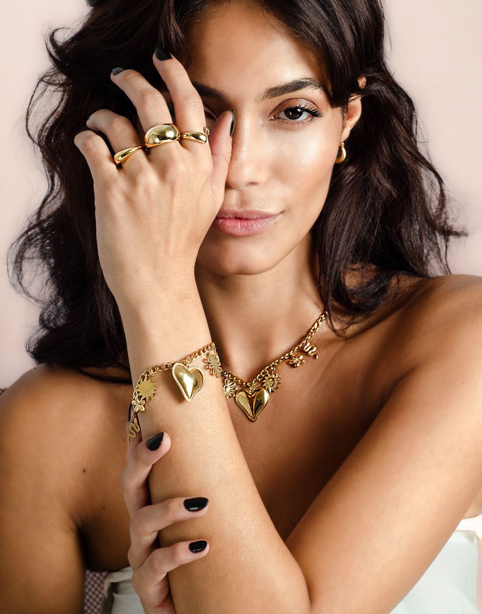 Bedelketting mix bedels goudkleurig