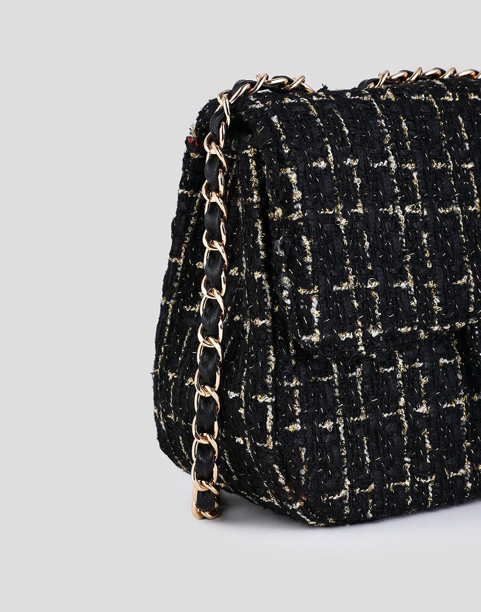 luxe crossbody tas zwart goudkleurig