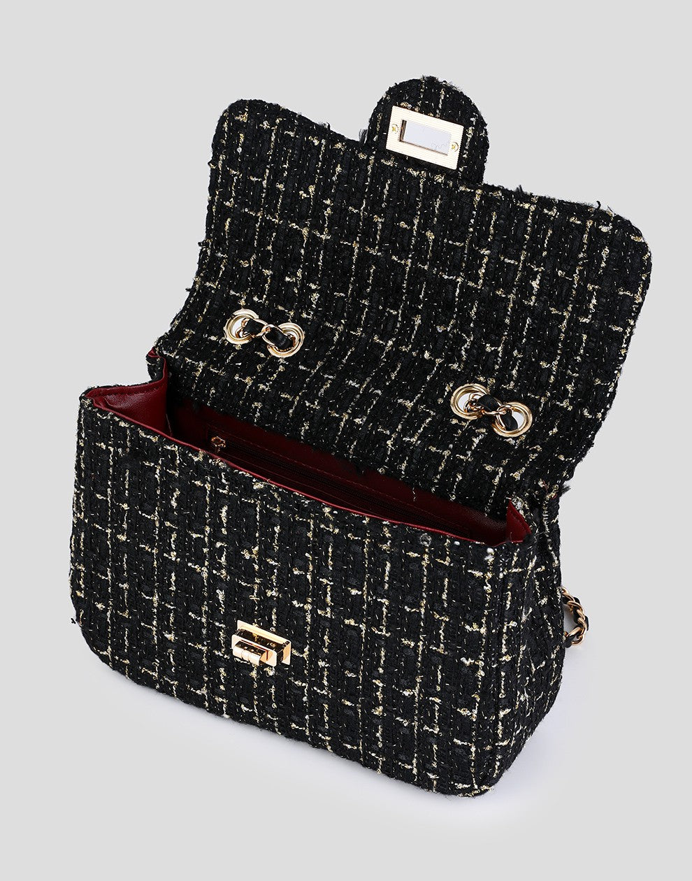 luxe crossbody tas zwart goudkleurig