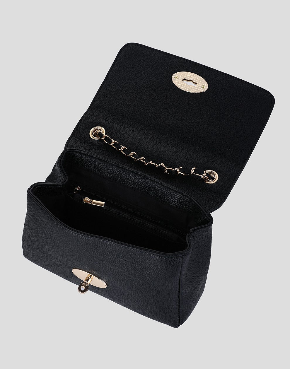 zwarte damestas crossbody met chain