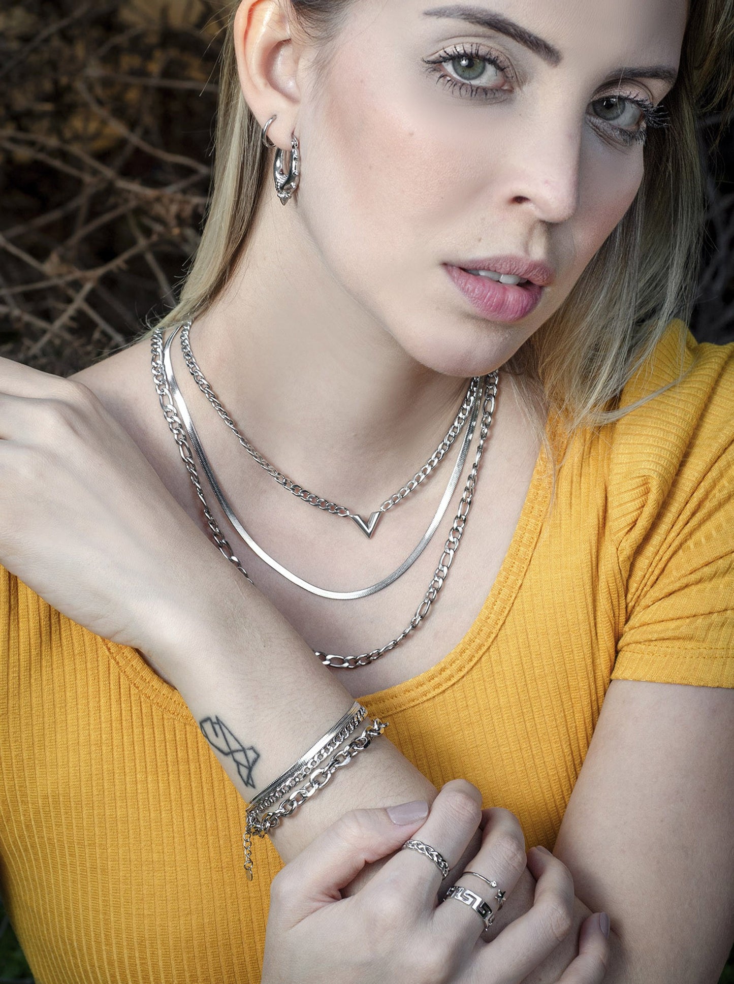 Schakelketting v zilverkleurig grof