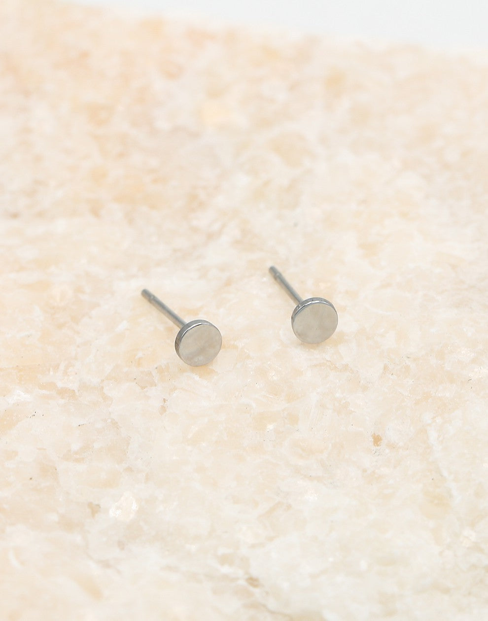 Studs plat rondje in het zilverkleurig