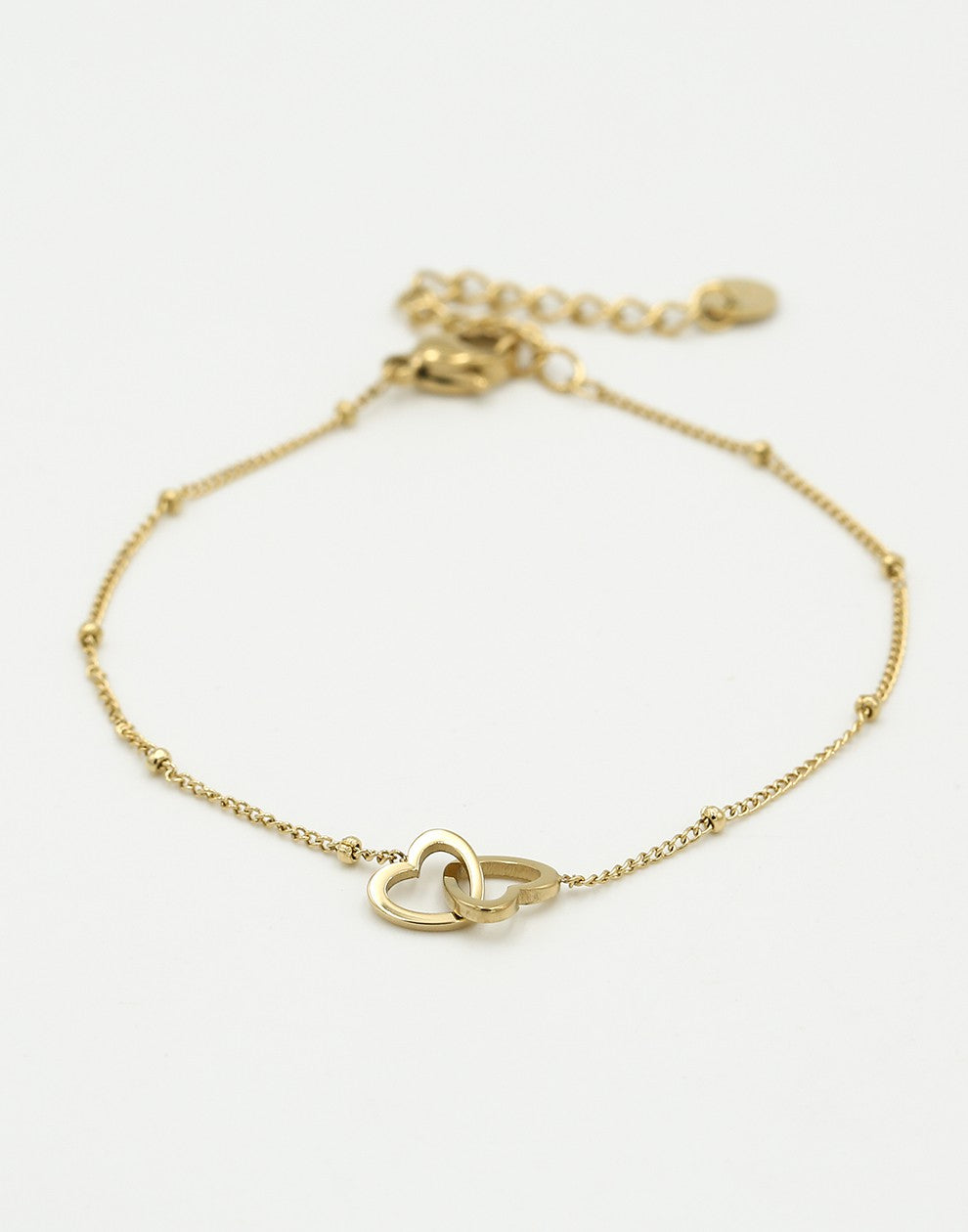 Armband met dubbele hartjes goudkleurig