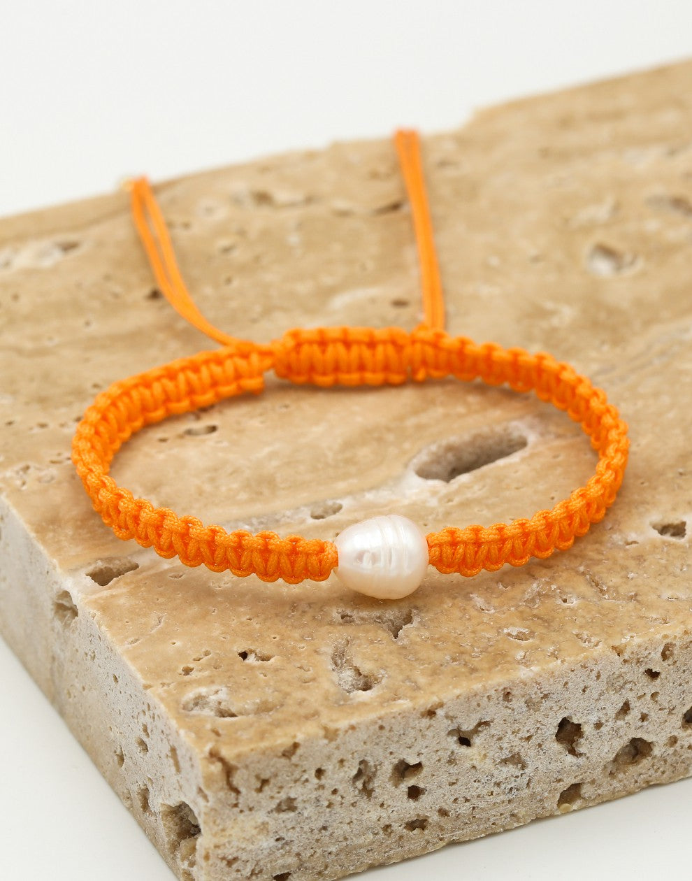 Armband met parel in oranje