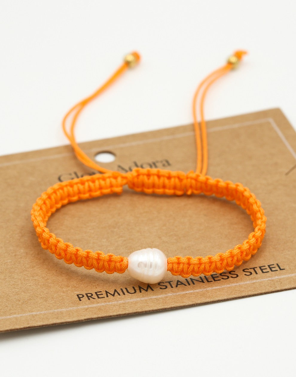 Armband met parel in oranje