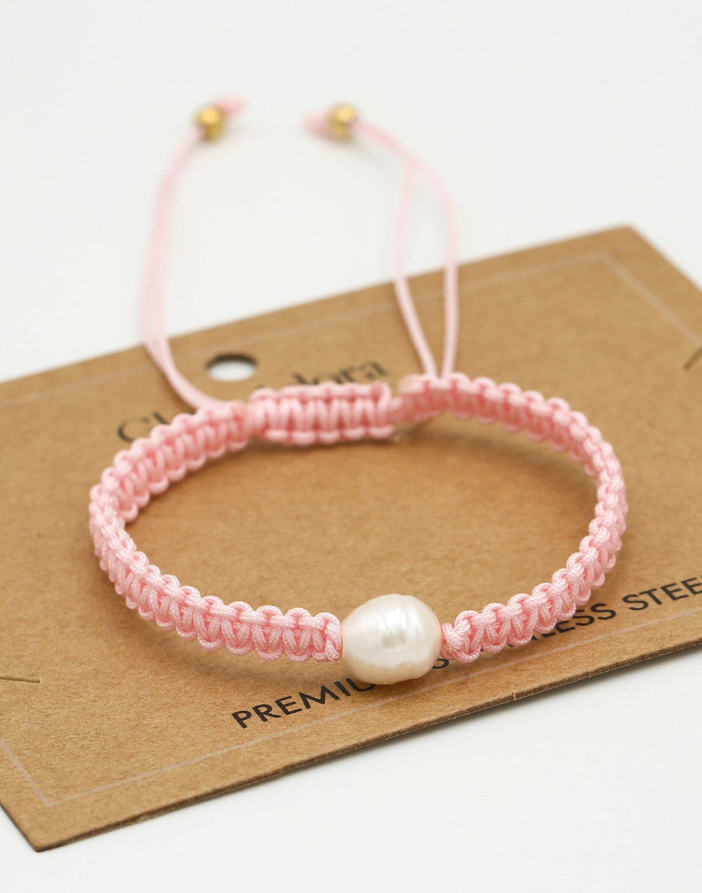 Armband met parel in roze