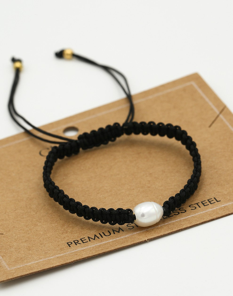 Armband met parel in zwart