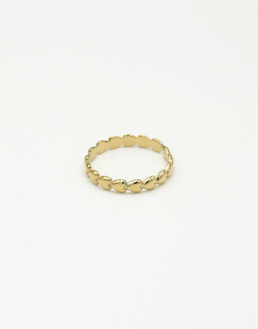 Ring goudkleurig hartjes fijn