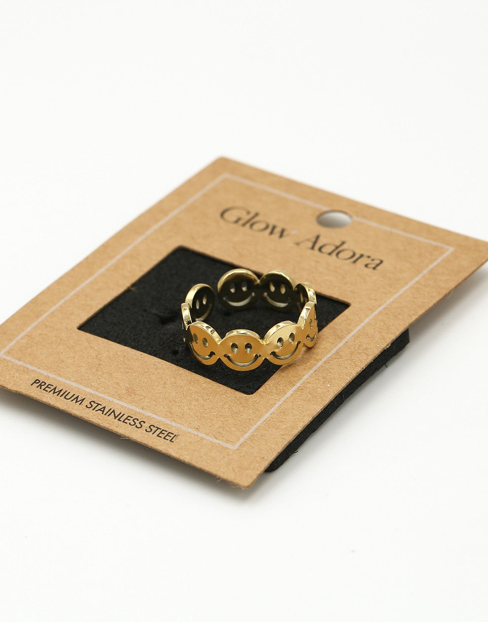 Ring goudkleurig smiley