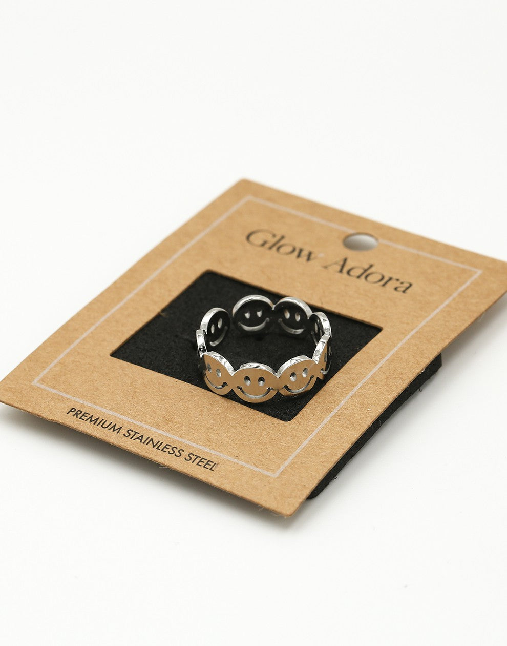Ring zilverkleurig smiley