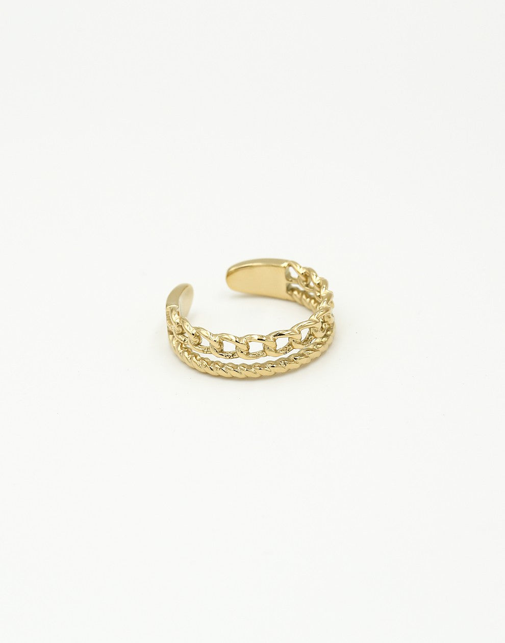 Gold-colored double ring