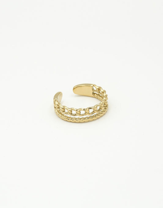 Gold-colored double ring