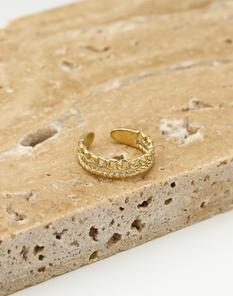 Ring goudkleurig dubbel