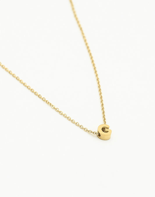 Initialen ketting letter G goudkleurig