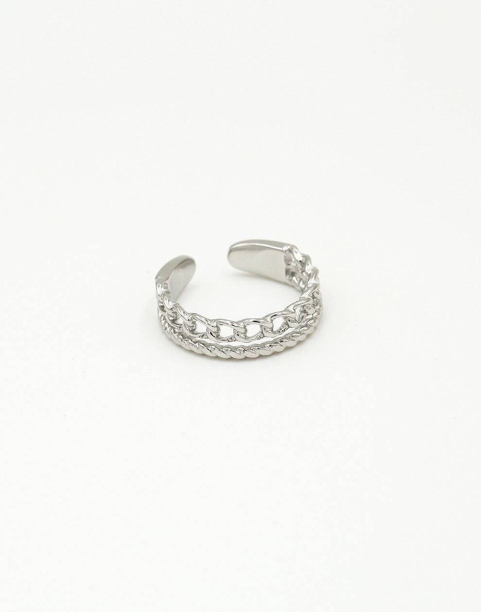 Ring zilverkleurig dubbel