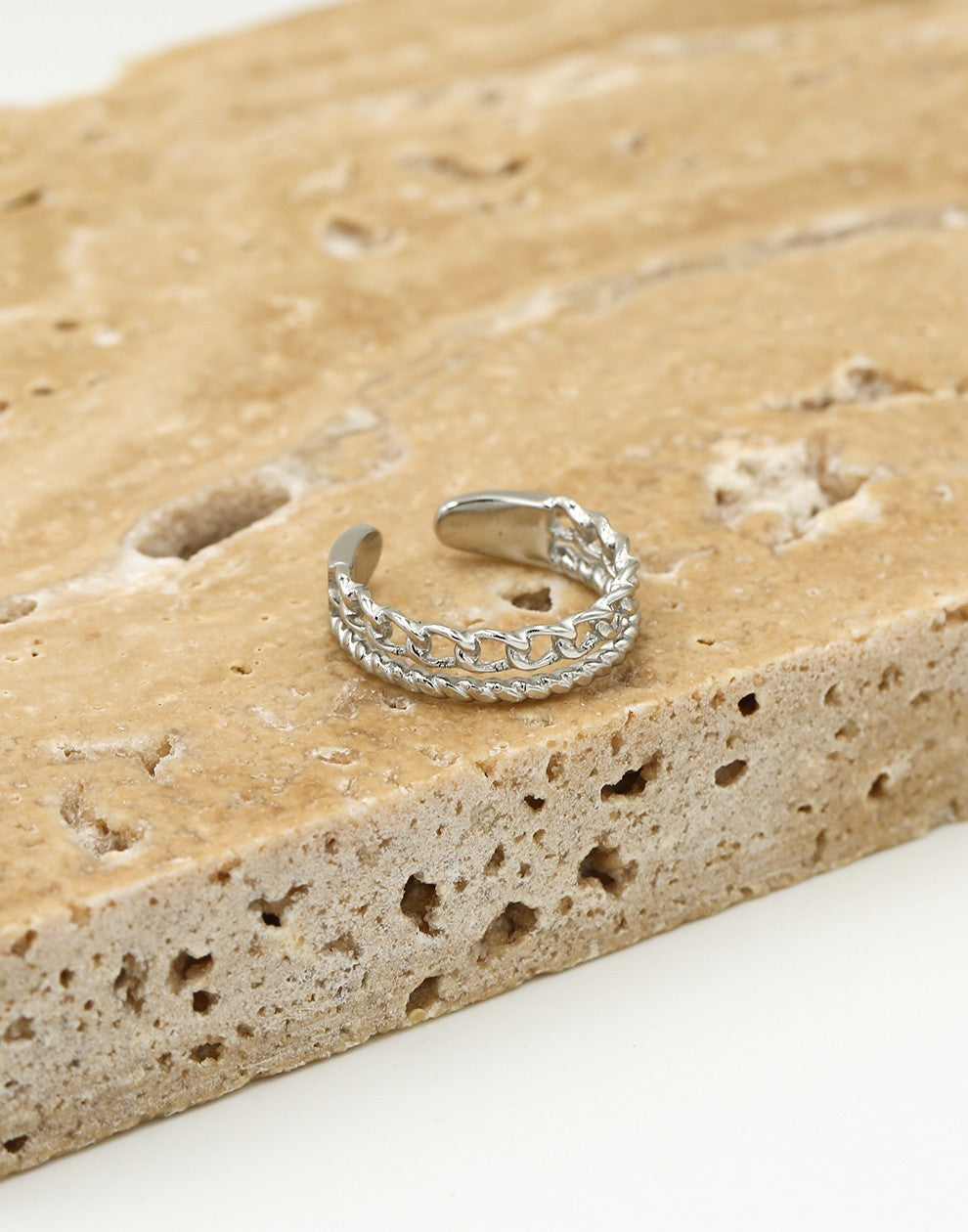 Ring zilverkleurig dubbel