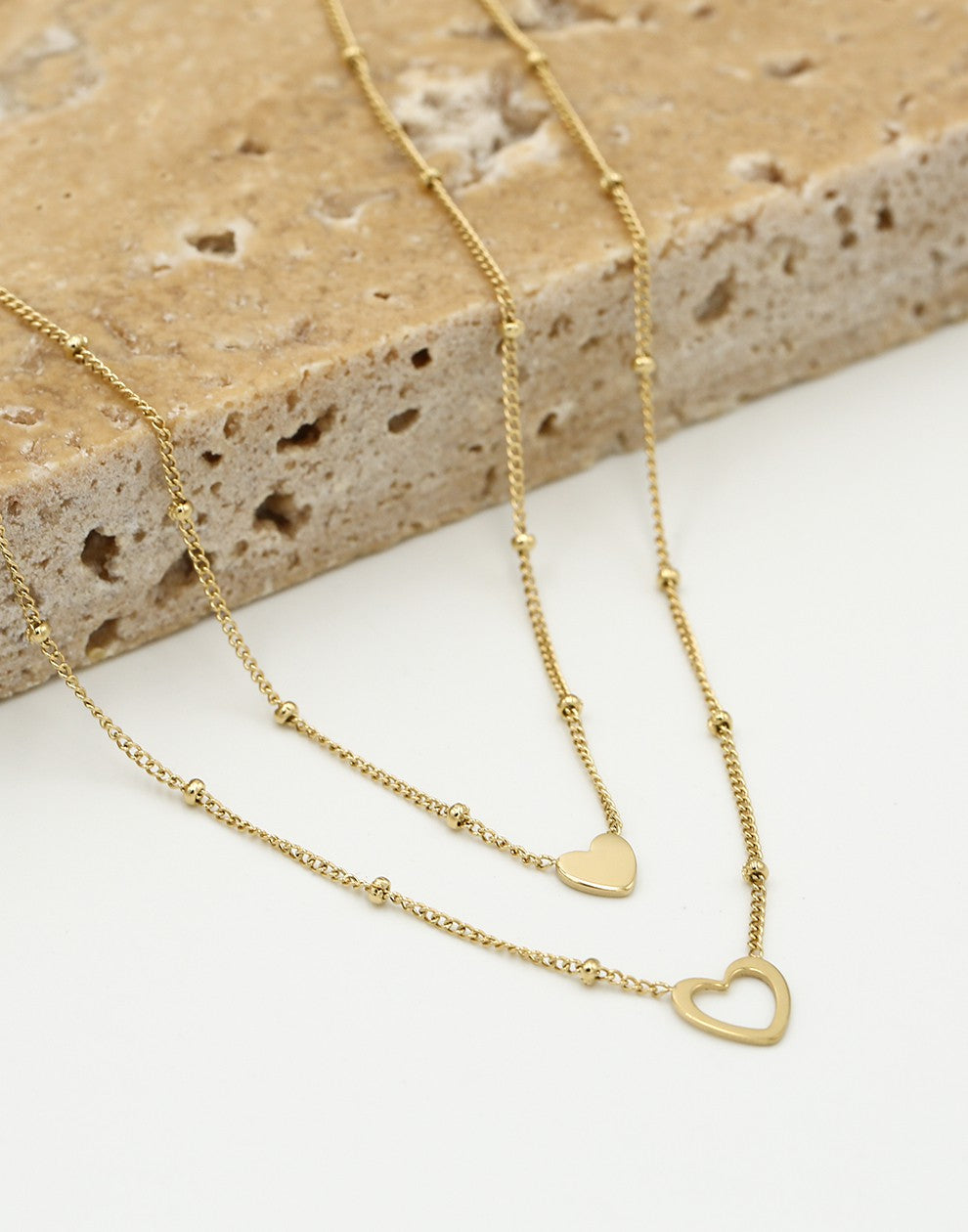 Vriendschapsketting set love goudkleurig