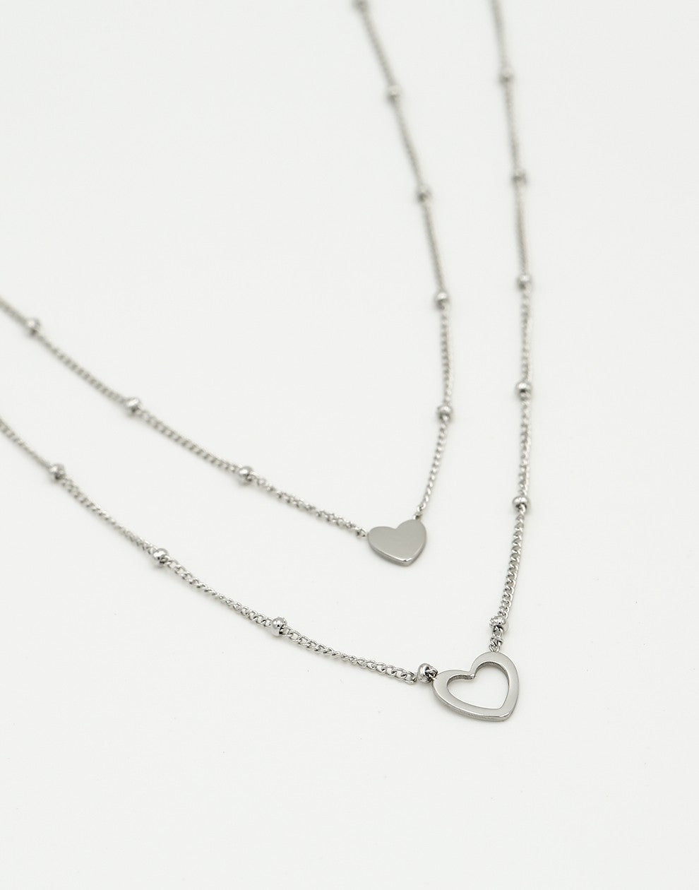 Vriendschapsketting set love zilverkleurig