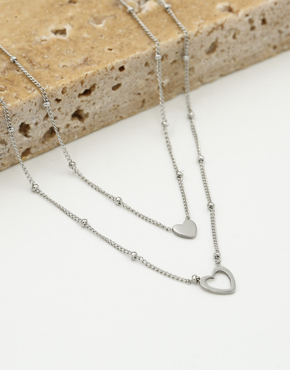 Vriendschapsketting set love zilverkleurig
