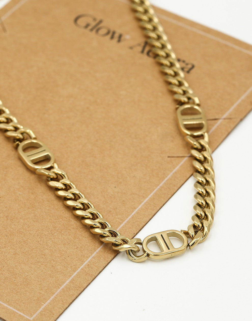Schakelketting symbool DD goudkleurig