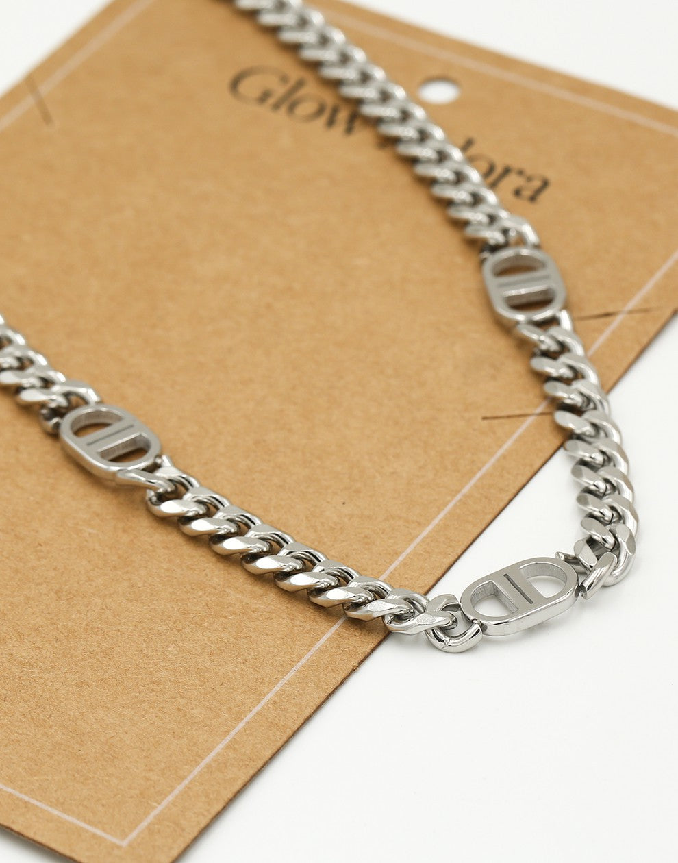 Schakelketting symbool DD zilverkleurig
