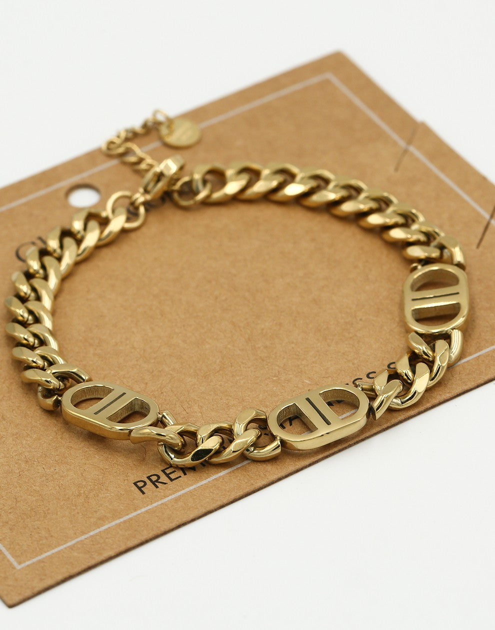 Schakelarmband symbool DD goudkleurig