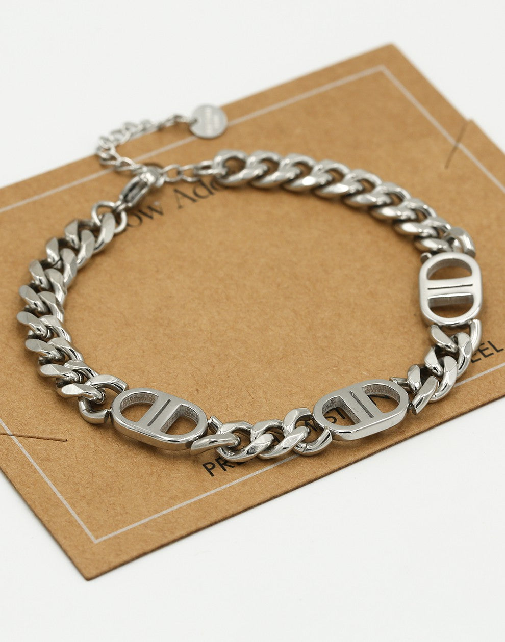 Schakelarmband symbool DD zilverkleurig