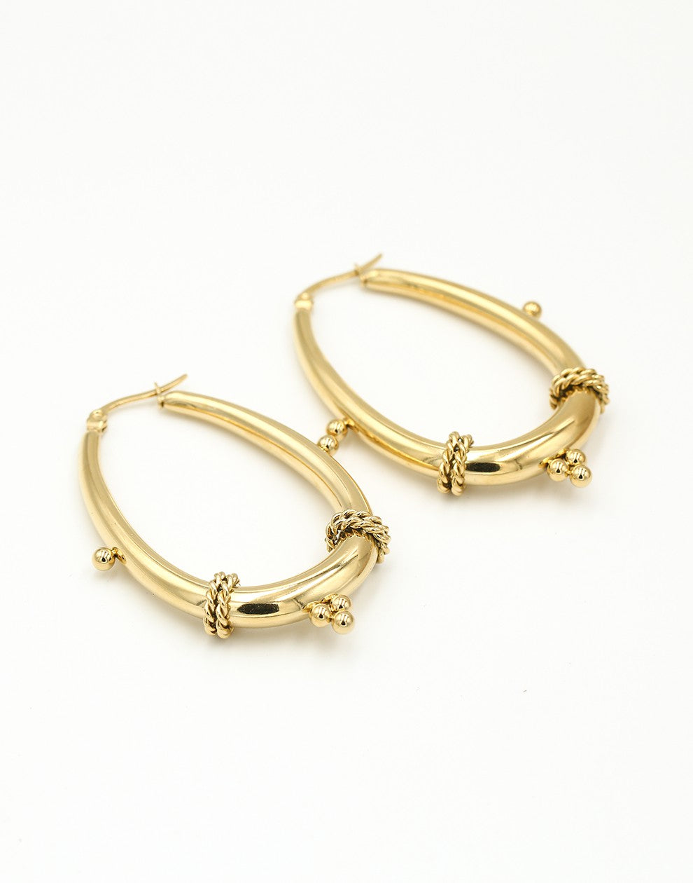 Earrings chunky bali hoop gold-colored
