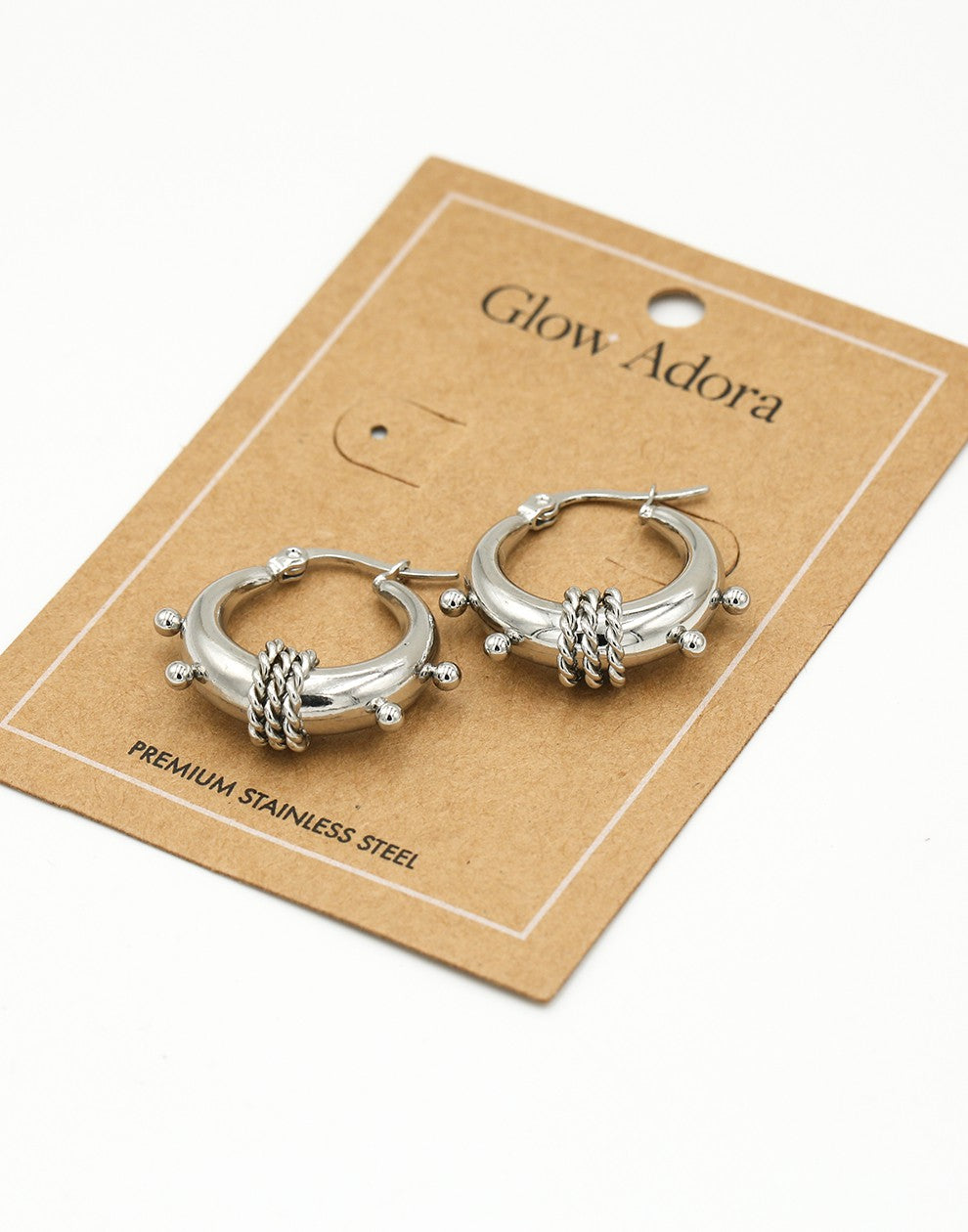 Ooringen chunky bali zilverkleurig