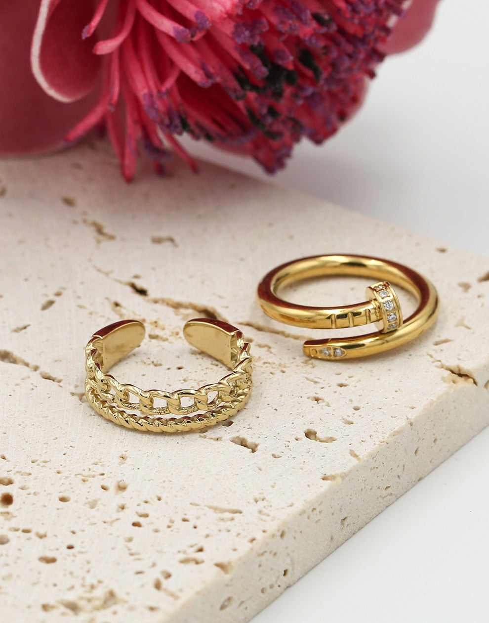 Ring goudkleurig dubbel