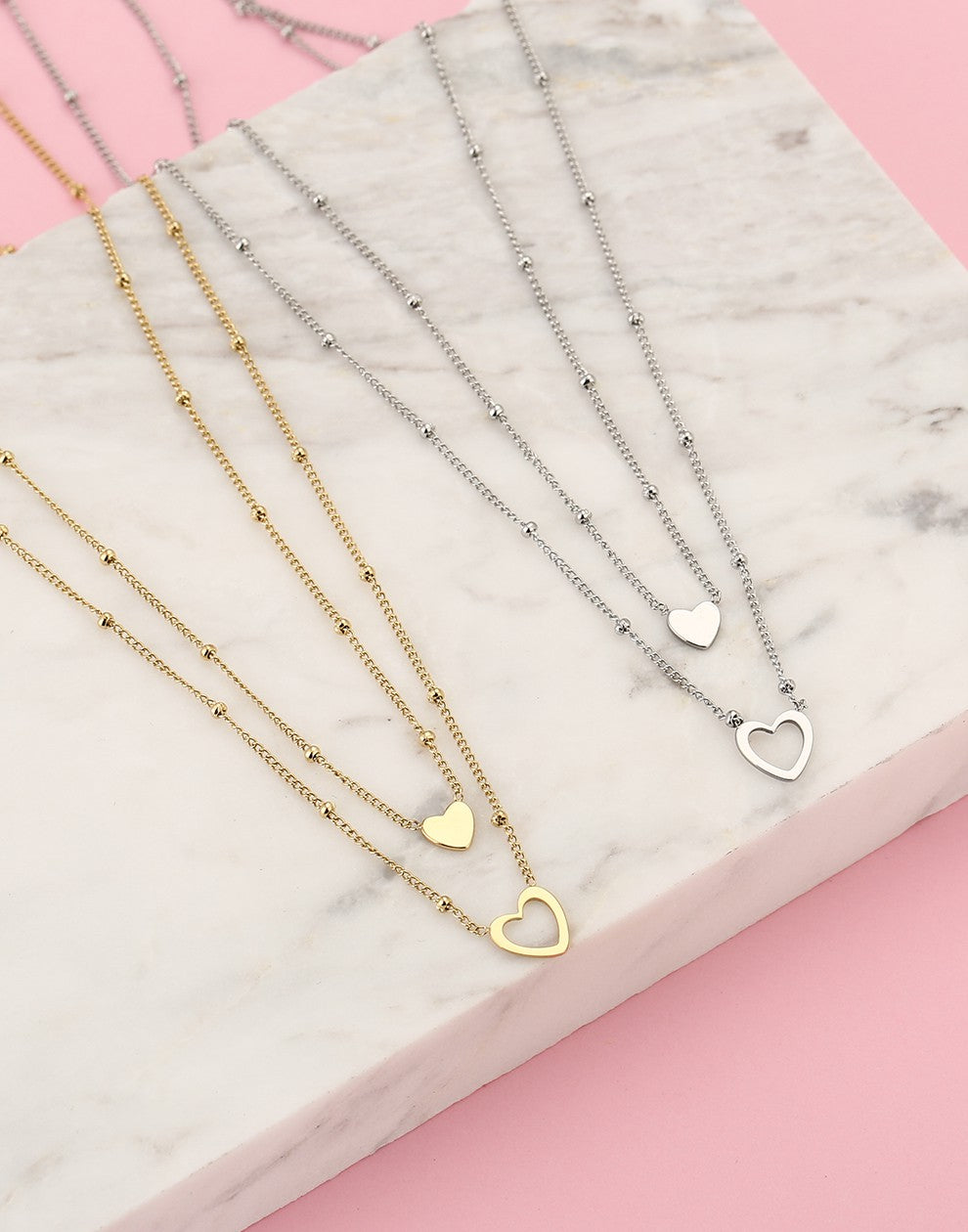 Vriendschapsketting set love goudkleurig