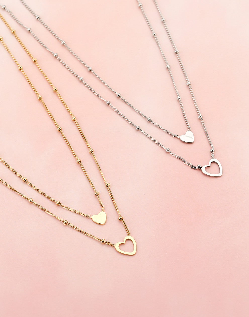 Vriendschapsketting set love zilverkleurig