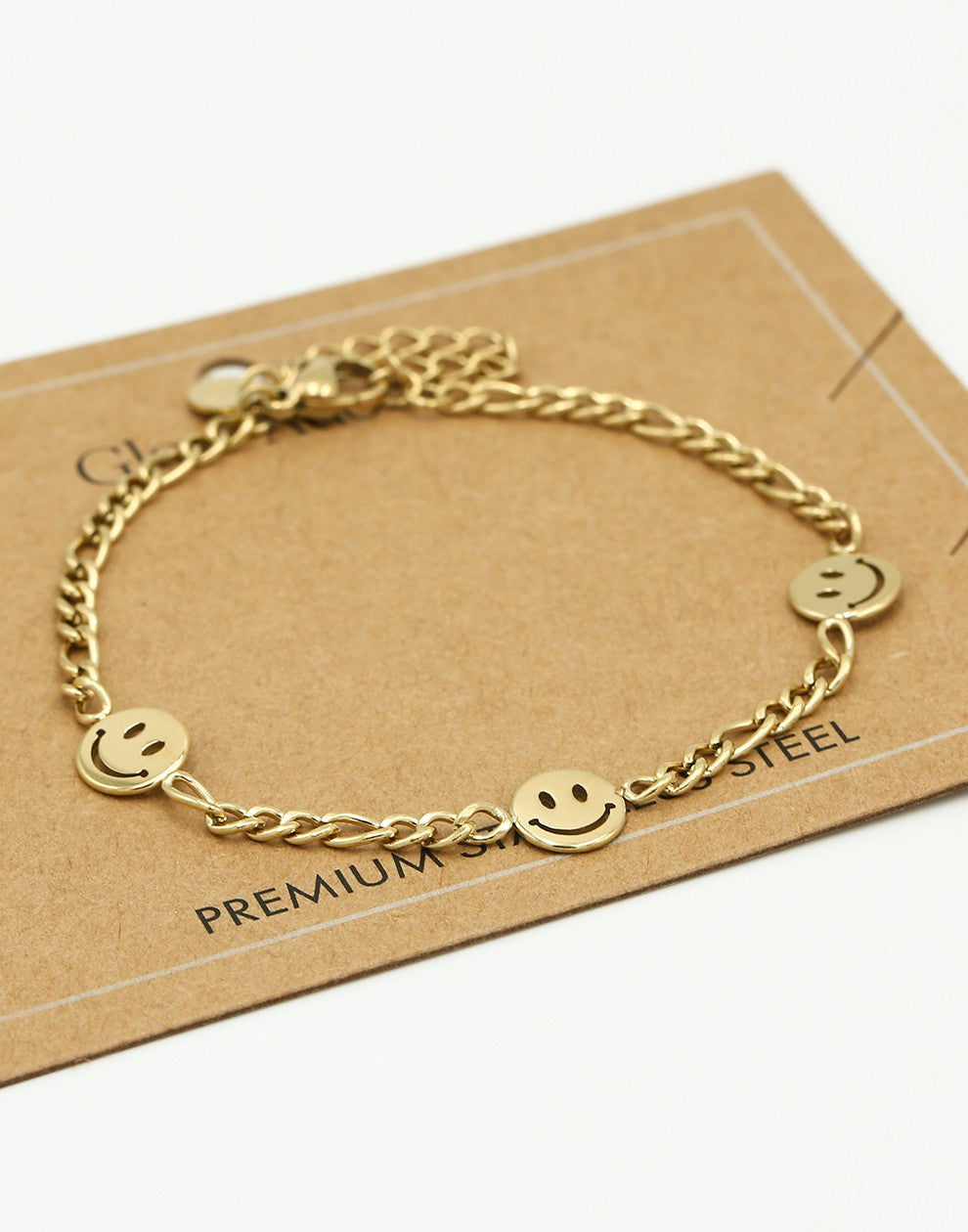 Armband smileys goudkleurig
