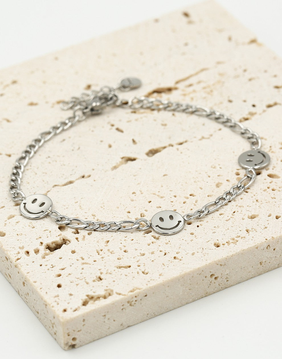 Armband smileys zilverkleurig