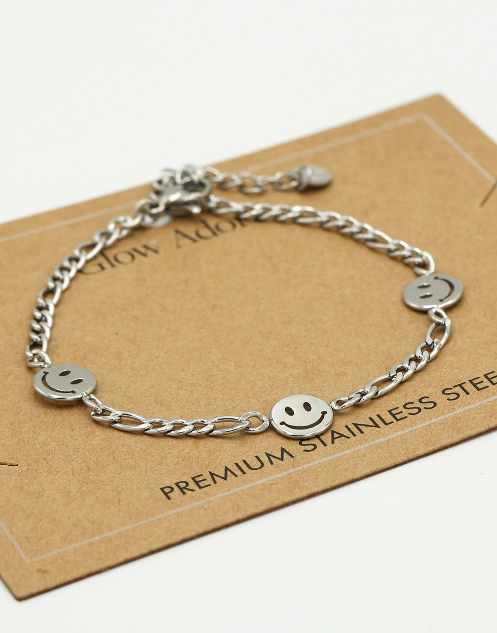 Armband smileys zilverkleurig