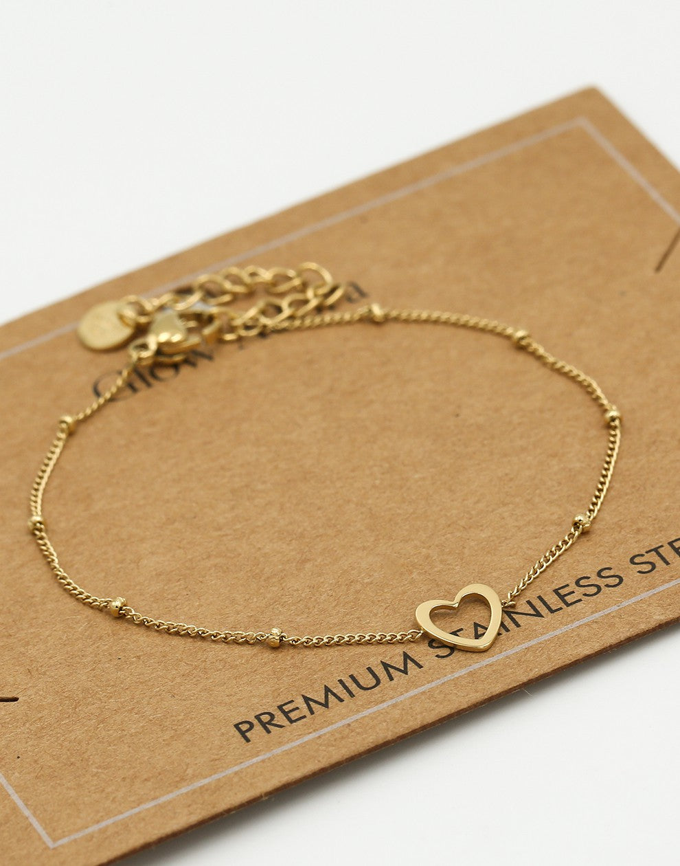 Armband met open hartje goudkleurig