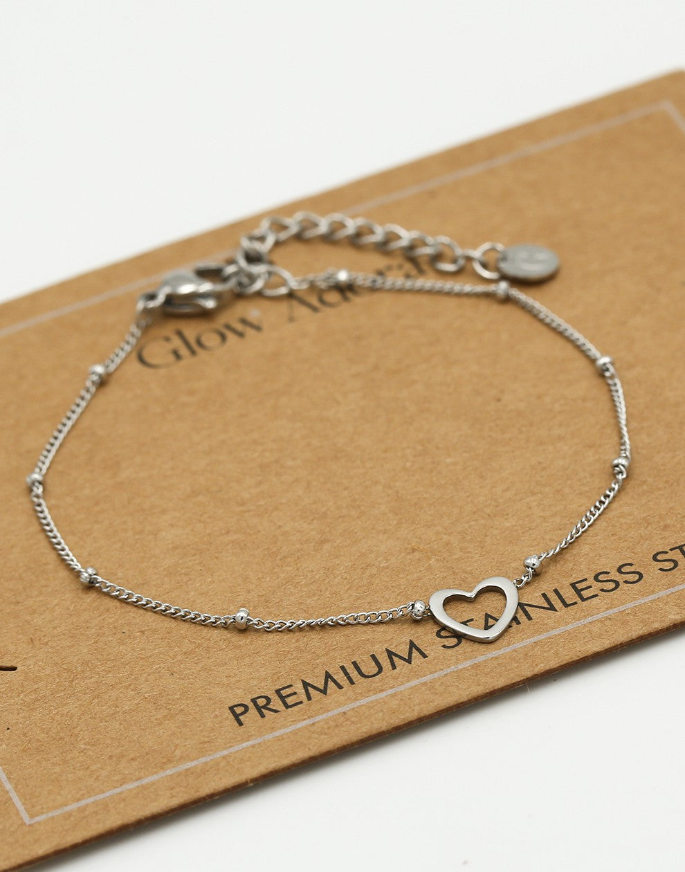 Armband met open hartje zilverkleurig
