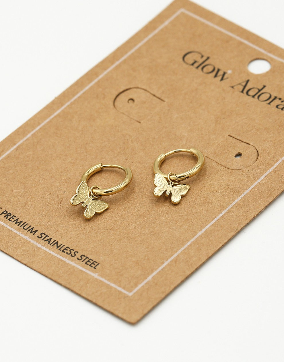 Gold-colored butterfly earrings