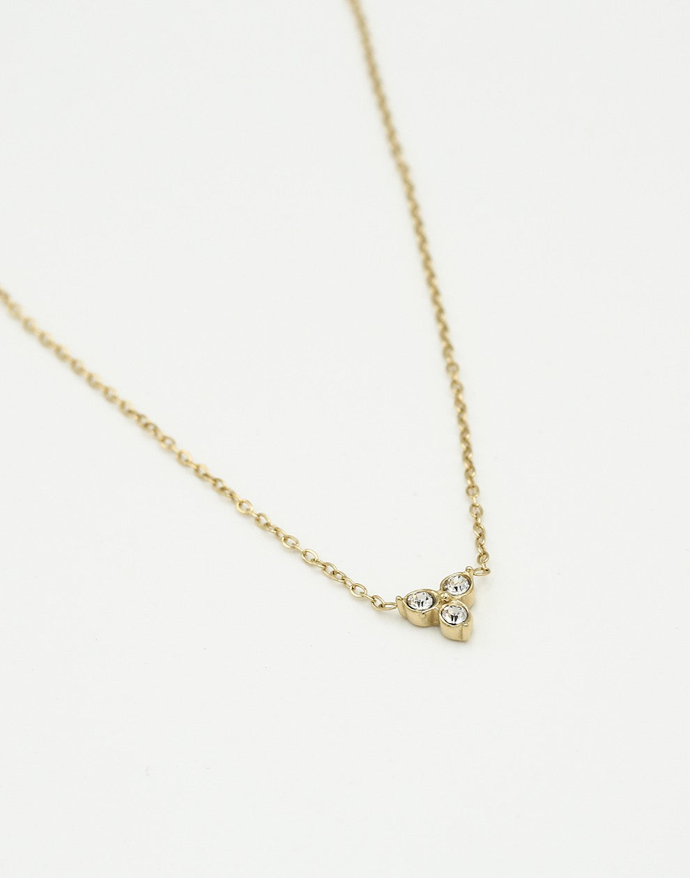 Ketting steentjes driehoek goudkleurig