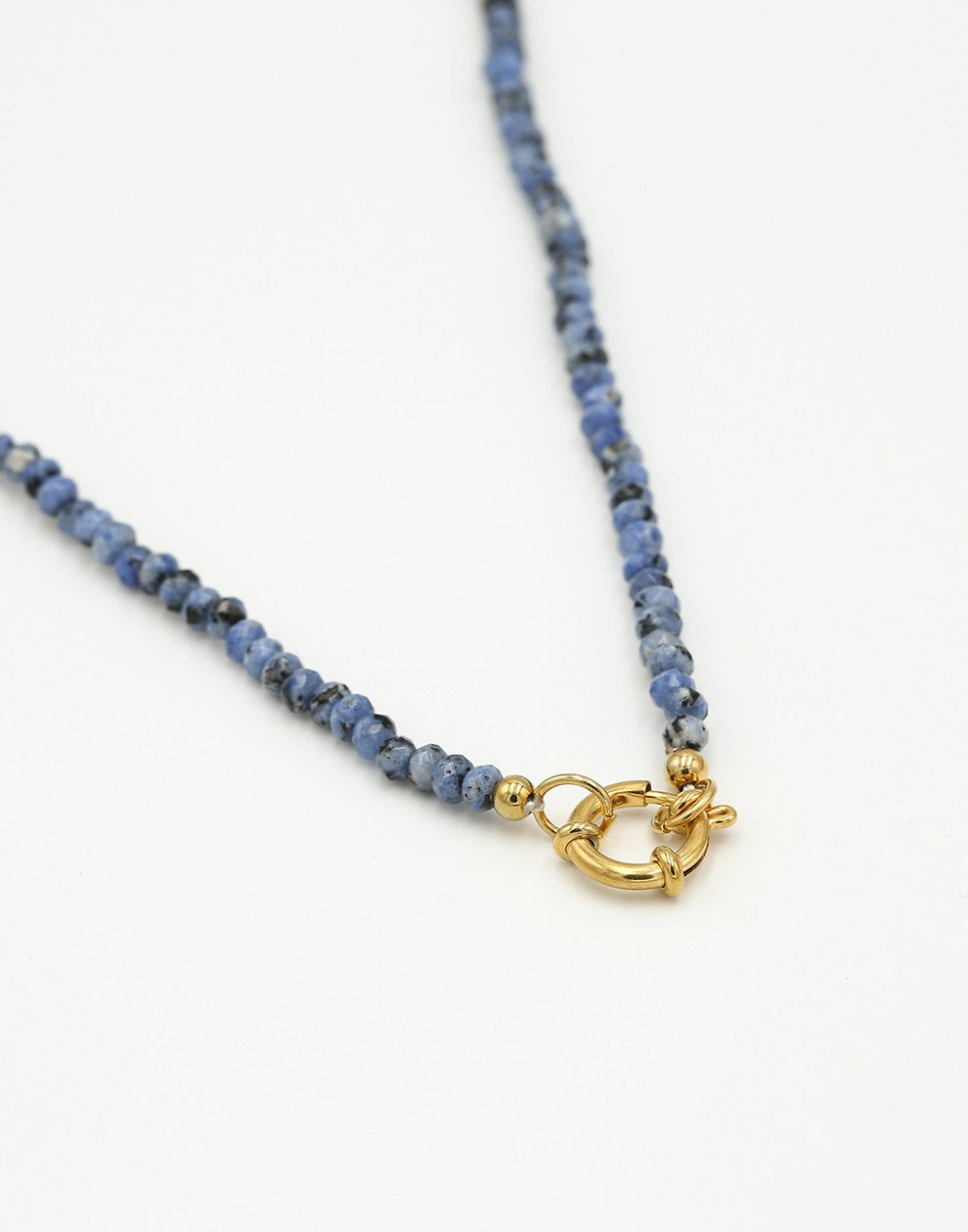 Kralenketting met slotje blauw