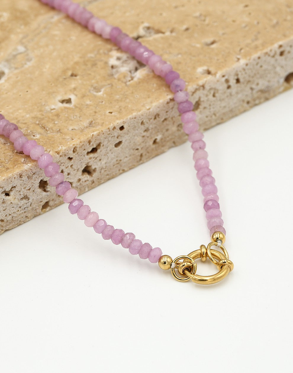 Kralenketting met slotje paars