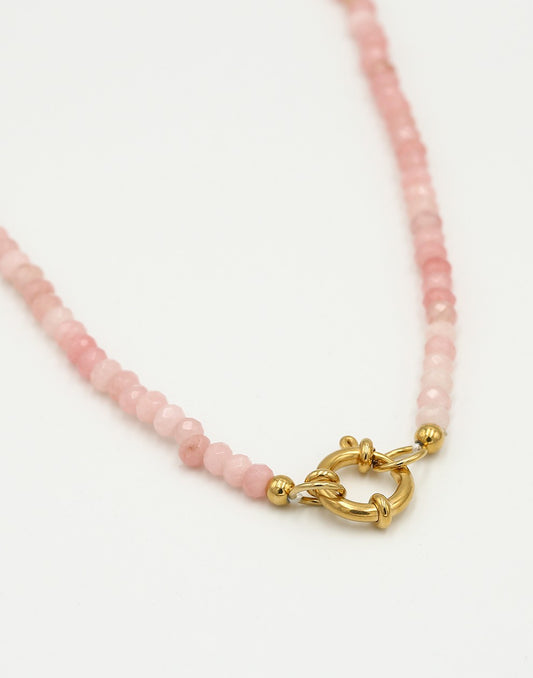 Kralenketting met slotje roze
