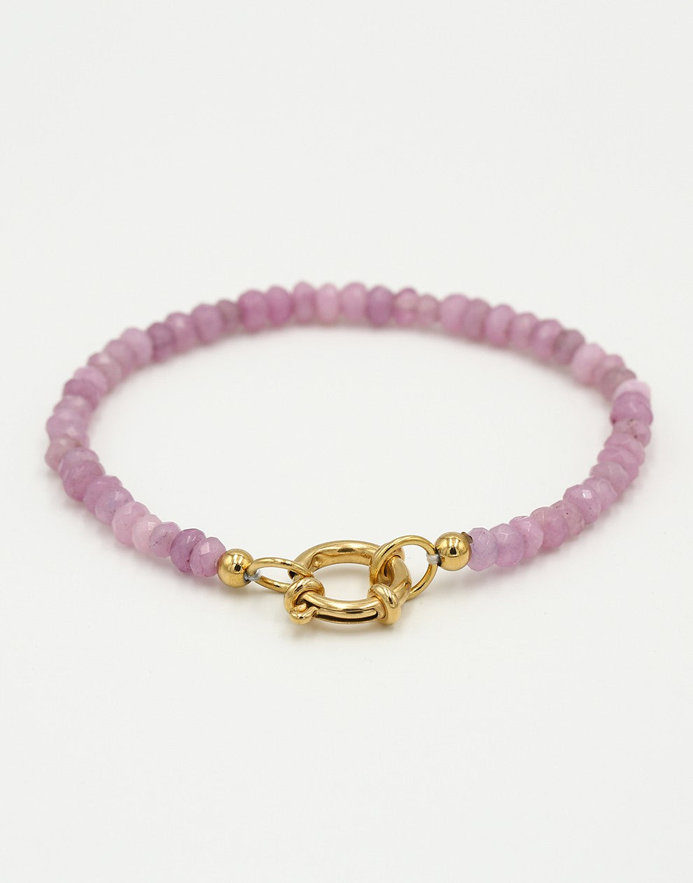 Kralenarmband met slotje paars