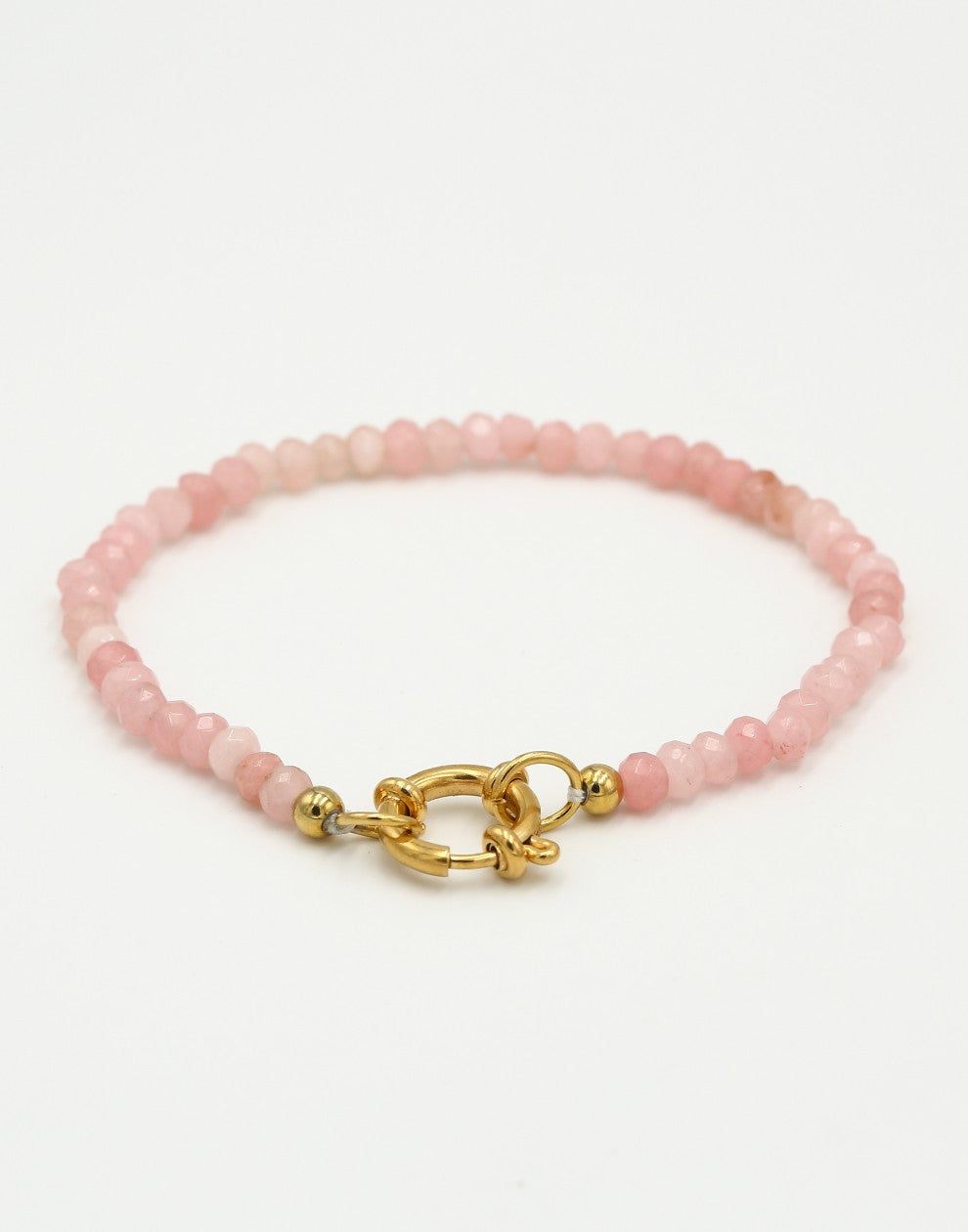 Kralenarmband met slotje roze