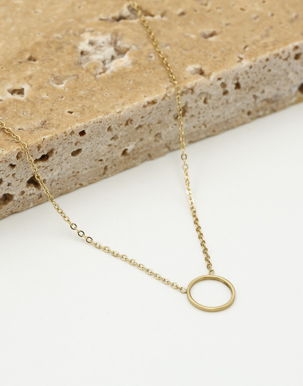 Ketting met open rondje 10mm goudkleurig