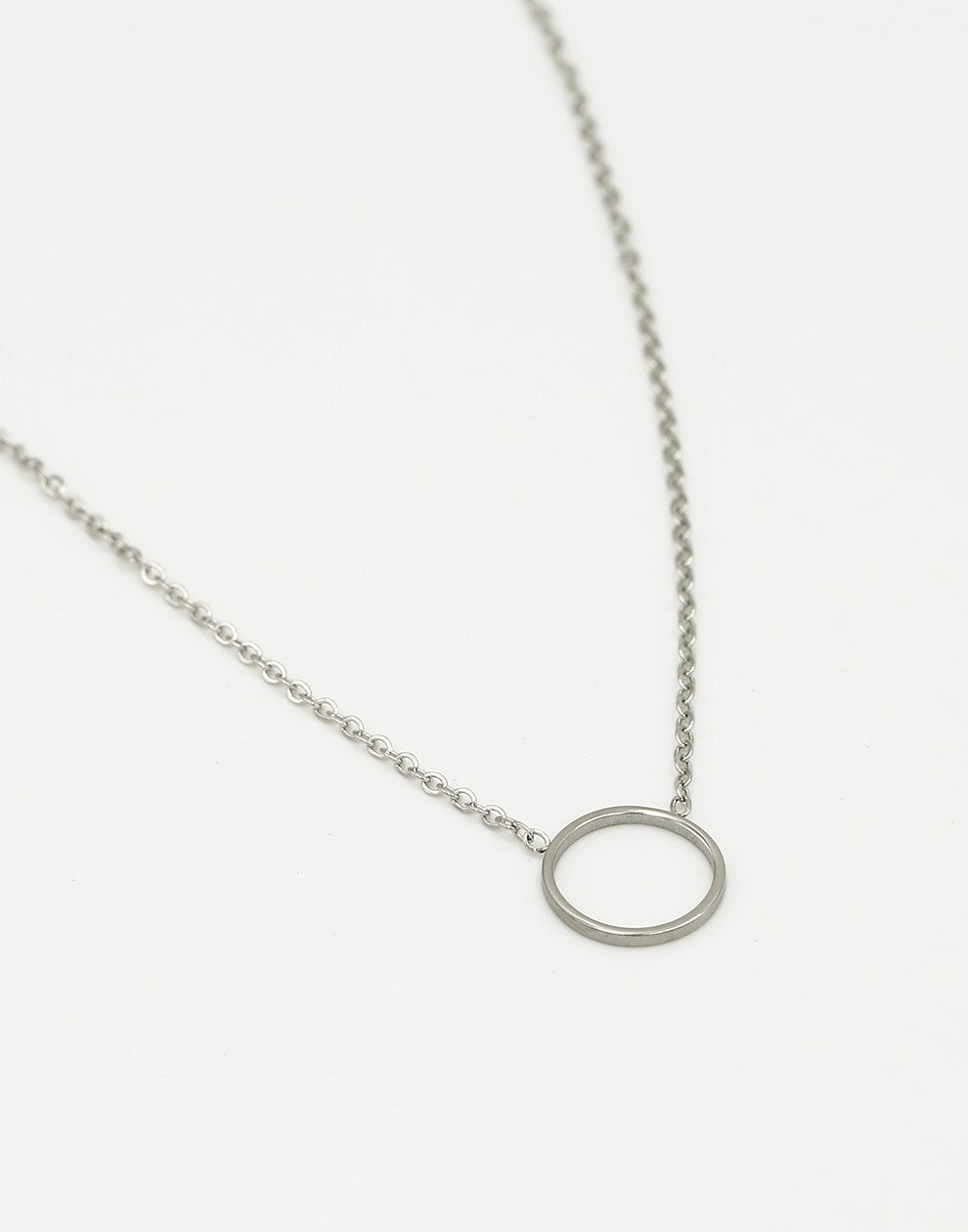 Ketting met open rondje 10mm zilverkleurig