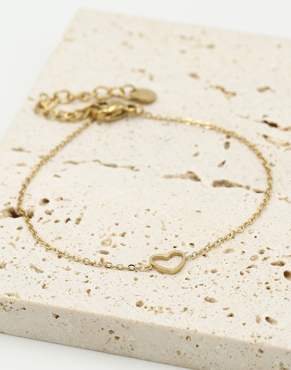 Armband open hartje goudkleurig
