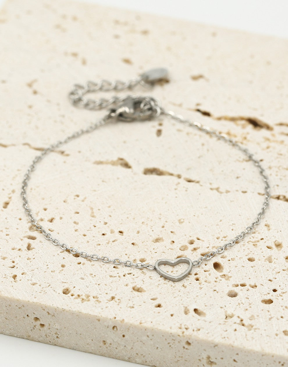 Armband open hartje zilverkleurig